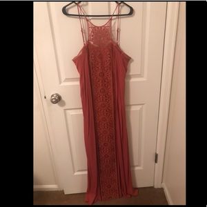 Orange Spaghetti Strap Maxi Dress